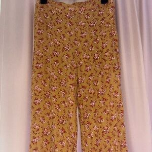 Flowing Yellow Floral Pants